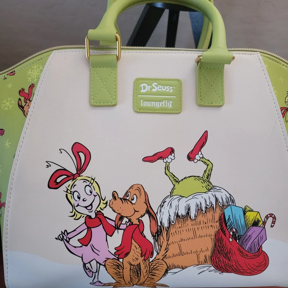 Loungefly Grinch and Friends Tote - Green and White